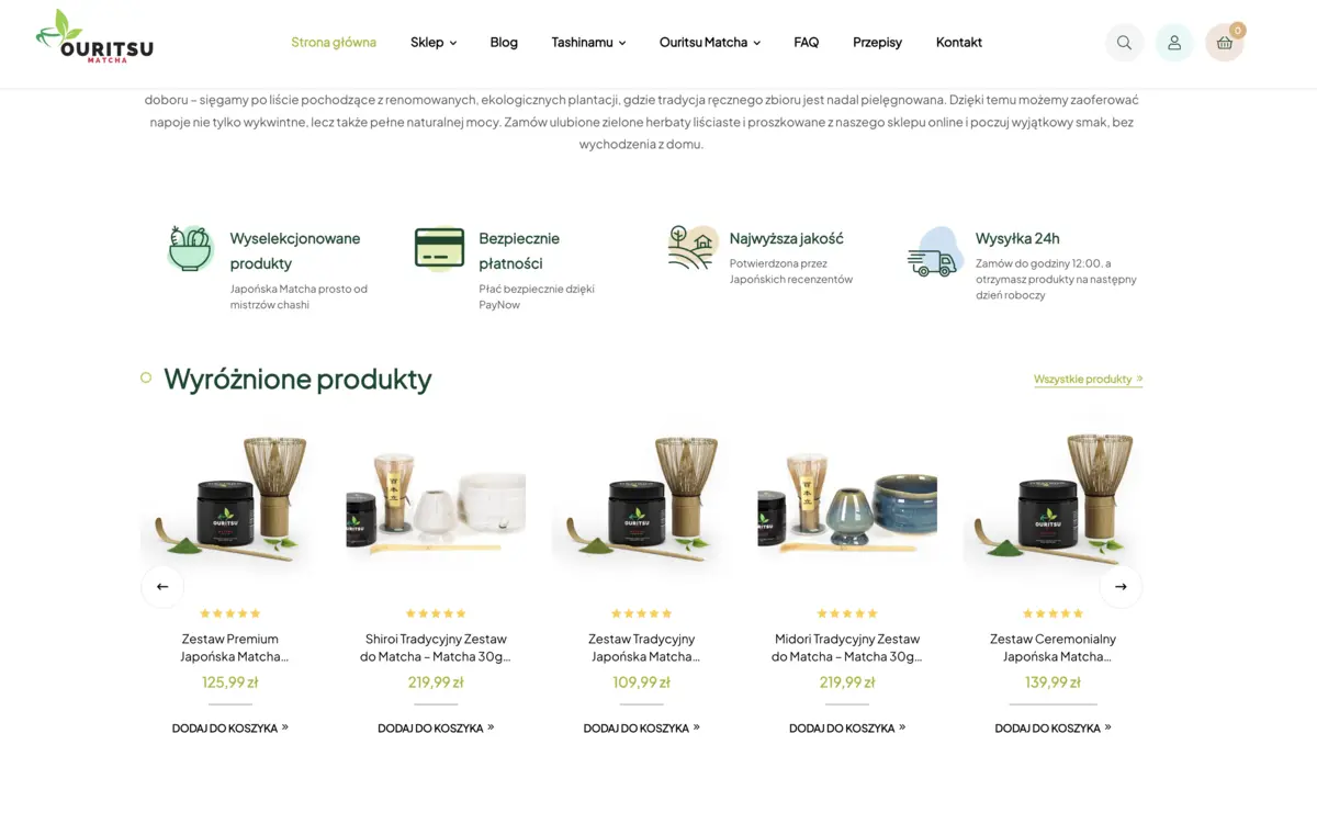 Ouritsu Matcha. Migracja e-commerce i działania SEO wspierające rozwój sprzedaży - Case Study