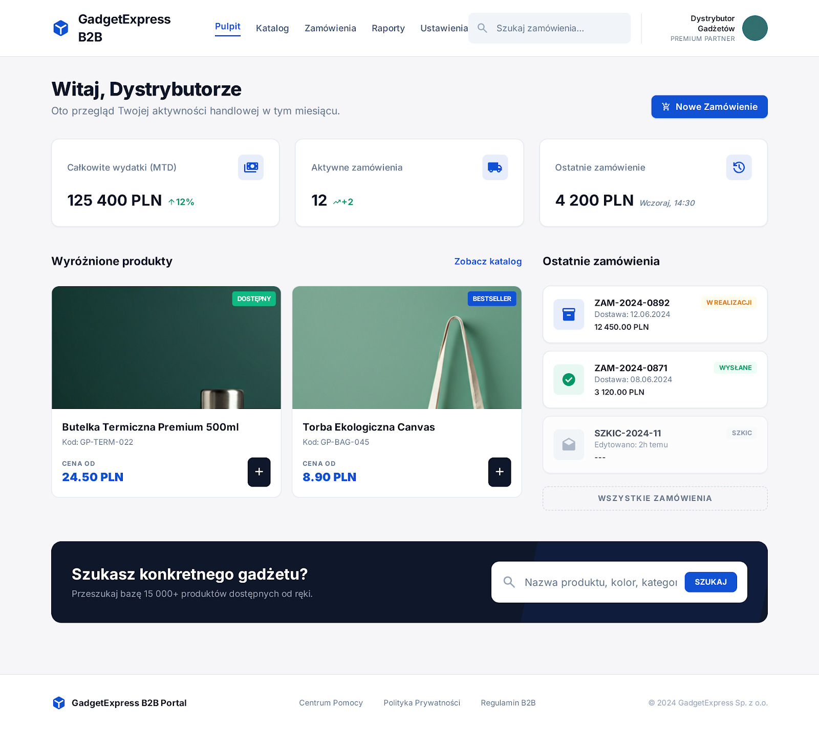 Platforma B2B commerce do zamawiania produktów i gadżetów reklamowych - Case Study