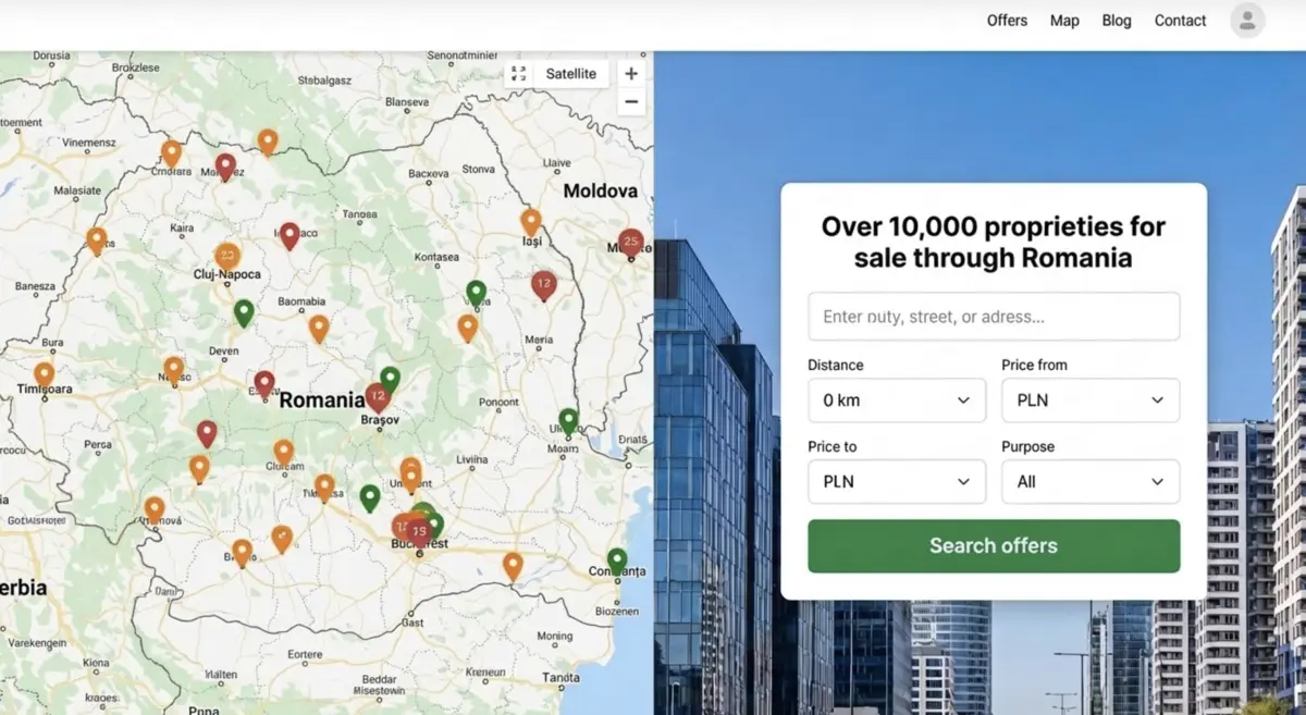 Dedykowany serwis nieruchomościowy dla rumuńskiego oddziału międzynarodowej korporacji z branży telco. Analiza, audyt, doradztwo IT i rozbudowane prace programistyczne - Case Study